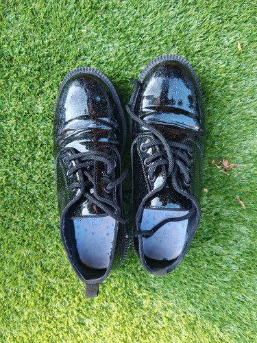Girls black glitter patent - girls,