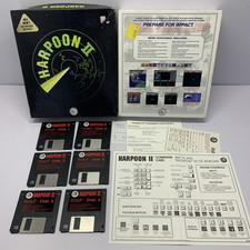 Harpoon 2 PC Big Box Game Floppy IBM Compatible w. Instructions & Manual 1994