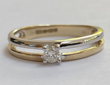 9CT YELLOW AND WHITE GOLD DIAMOND RING 0.10 carat
