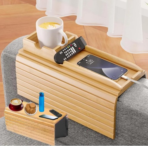 Sofa arm tray wood double - wood, use