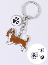 Brown Basset Hound Keychain – Cute Dog Breed Charm – UK 🇬🇧