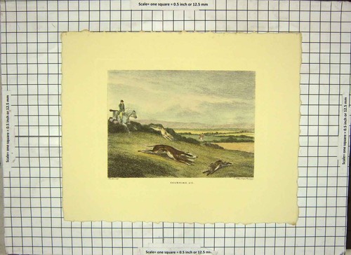 Original old antique print - old,