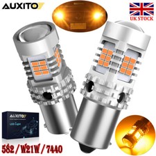 Bau15s Py21w 581 Indicator Led Amber Yellow Cob Car 1157 Signal Light Bulbs 12v