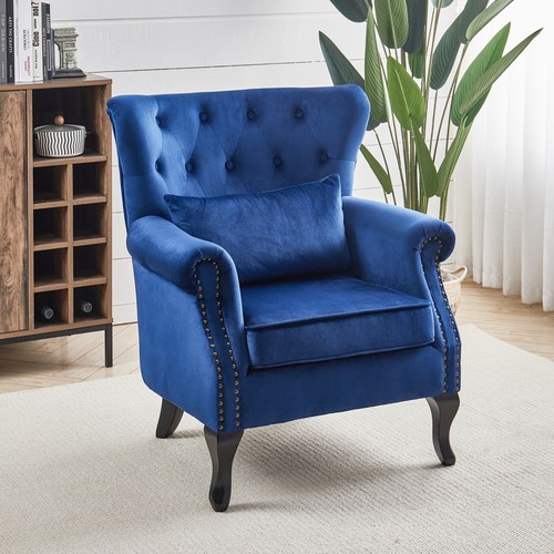 Upholstered navy blue velvet - upholstered,