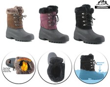 Womans Ladies Thermal Fleece Lined Mid Calf Winter Waterproof Mukker Snow Boots