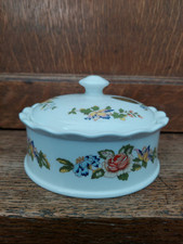 Vintage Aynsley Cottage Garden Floral Flower Pattern Ceramic Lidded Bowl Dish. 