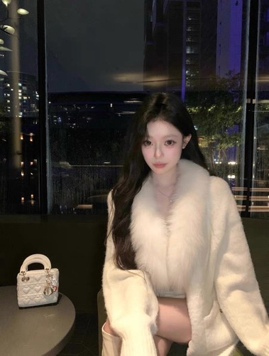 White fur cardigan ladies - white,