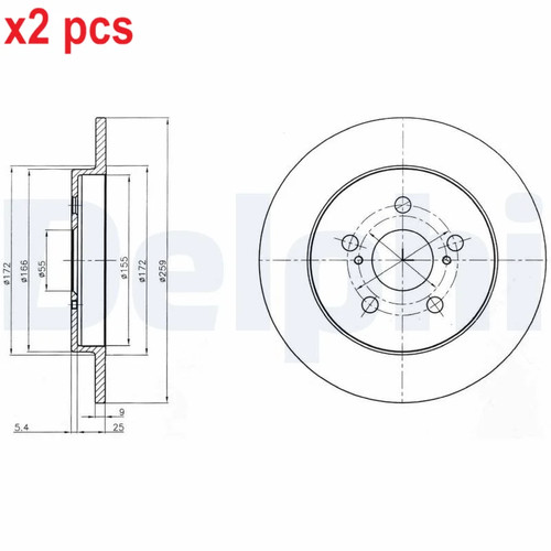 Pcs sides fits lexus - l&r,