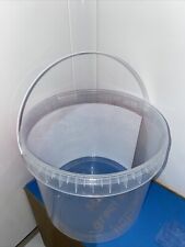 Empty Clear Plastic 5 Litre Food Kitchen Storage Bucket Tubs With Handle And Lid