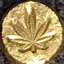 1 Gram Solid 24ct Gold Cannabis Bar 999.9 Fine Pure Bullion AU Ganja Weed 420