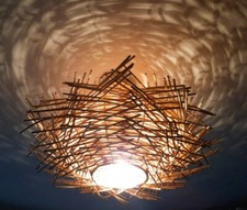 Unusual Hand Made Birds Nest Ceiling lamp Shade Twisted Rattan Lamp Shade 40cm