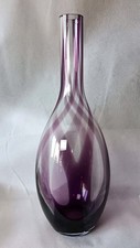 Large 'Betty Jackson Black' Teardrop Glass Vase With Purple Swirl 40cm Tall