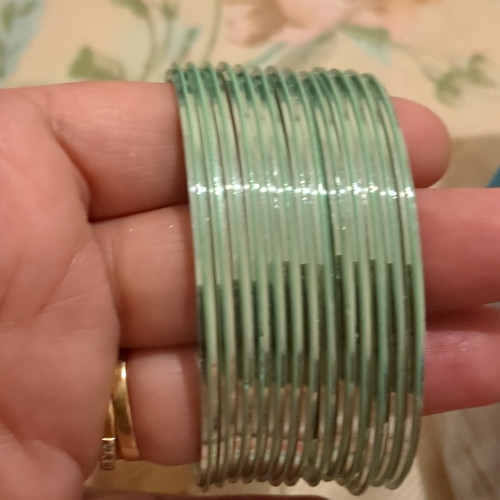 Green metal stackable stacking - metal,
