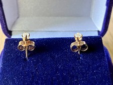Diamond stud earrings 14k Gold IOV (Italian) 2.8mm Princess cut 0.7 gr Boxed