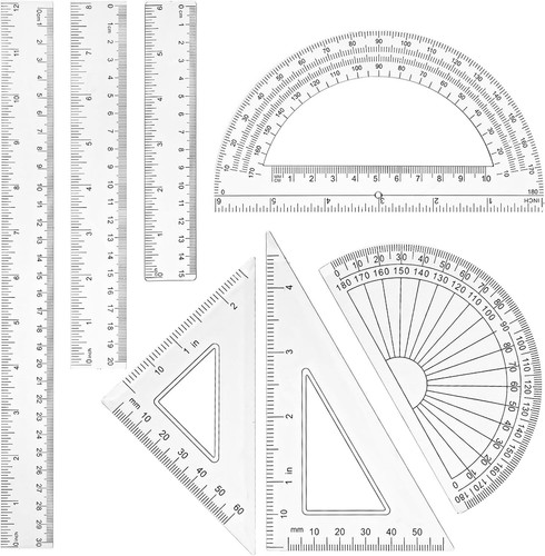 Clear ruler protractor - ruler,