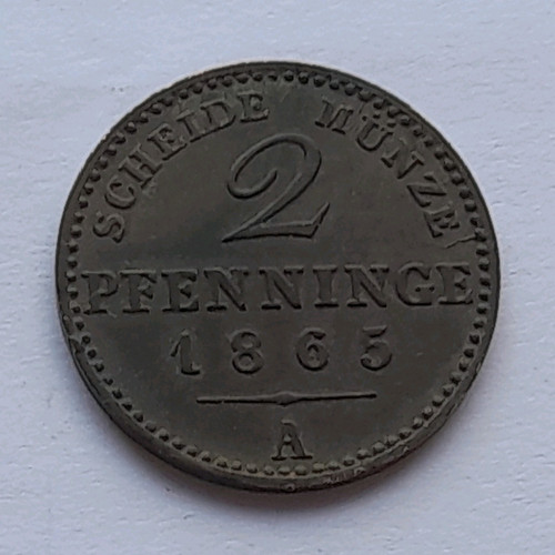 Germany pfennige coin 1865 - 2,