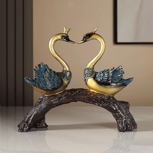 Swan couple statue resin - couple,