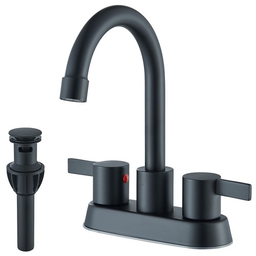 Bathroom faucet black handle - bathroom, 2-handle