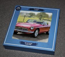 Classic CARS Set of Four Drink Mats E-Type Jag MGB Aston Martin Morgan -NEW-
