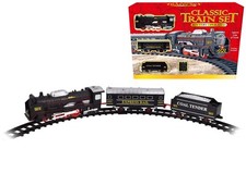 Classic Battery Operated Train Set With Tracks Light Engine Children Kids Toy