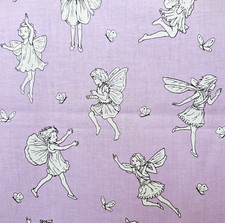 Flower Fairies Petite Fairy Toile DC4223 C. Barker 2009 Miller Fabrics 19"Lx44"W