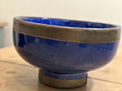 Vintage cobalt blue footed - vintage,