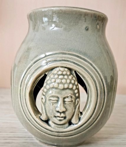Grey ceramic oil burner wax - grey,