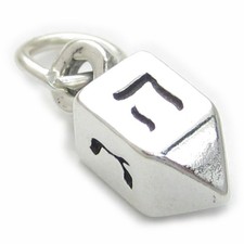 Dreidel sterling silver charm