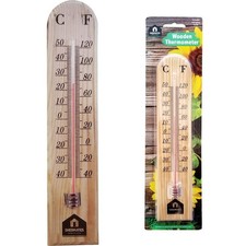 Large wooden thermometer - large,