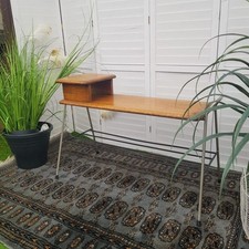 Telephone Table – Telephone Seat - Hall Seat - Retro – Oak – Metalware