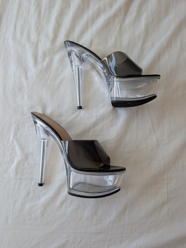Clear platform mules 6inch - clear,