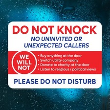 No Cold Callers Sign, No