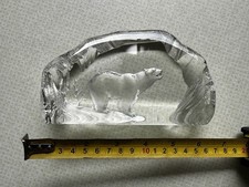 capredoni dartington crystal polar bear glass paperweight 