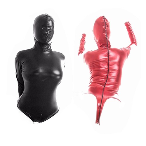 Patent leather bodysuit slave - patent,