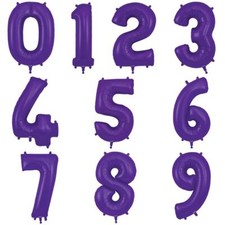 Purple Number Foil Balloon -