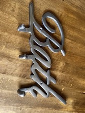 Metal ‘BATH’ Sign With 3 Hanging Hooks, Bathroom, Cloakroom Etc
