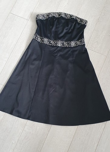 Black satin dress - black,