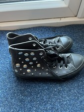 Converse All Star Chuck Taylor High Top Women’s Stud Trainer Pumps Grey Size 5