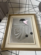 Vintage Pierrot Clown Foil Art