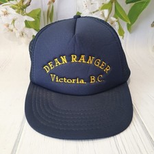DEAN RANGER CAP Vintage Navy Blue Mesh Foam Victoria B.C. Canada Snapback Boat