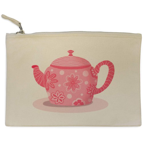 Funky teapot canvas zip - 'funky,