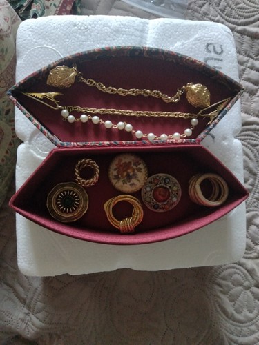Vintage scarf clips - scarf,