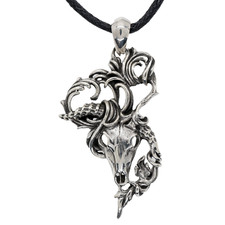Goat Skull Pendant 925 Sterling Silver gothic viking demon