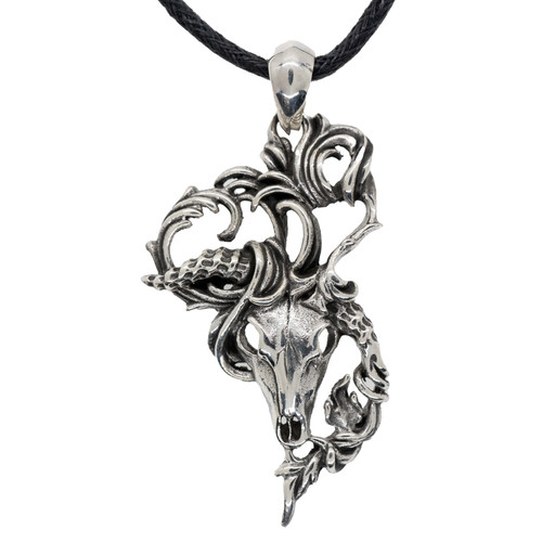 Goat skull pendant 925 - goat,