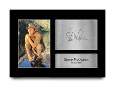 Steve McQueen Excellent Gift Idea Framed Autograph Picture Print to Movie Fans