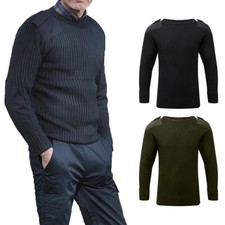 Mens Fort Crew Neck Combat Jumper Heavyweight Knitted Hunting Workwear Sweater