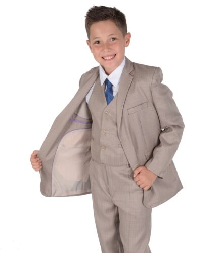 Beige checked boy - boy, suit