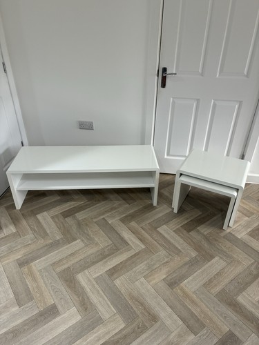 Next white unit and table - next,