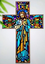 CHRIST PRAYING STAINED GLASS