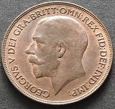 1920 PENNY - ONE PENNY COIN - 1d BRONZE COIN - KING GEORGE V